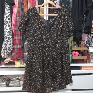 Plus Floral Belted Romper